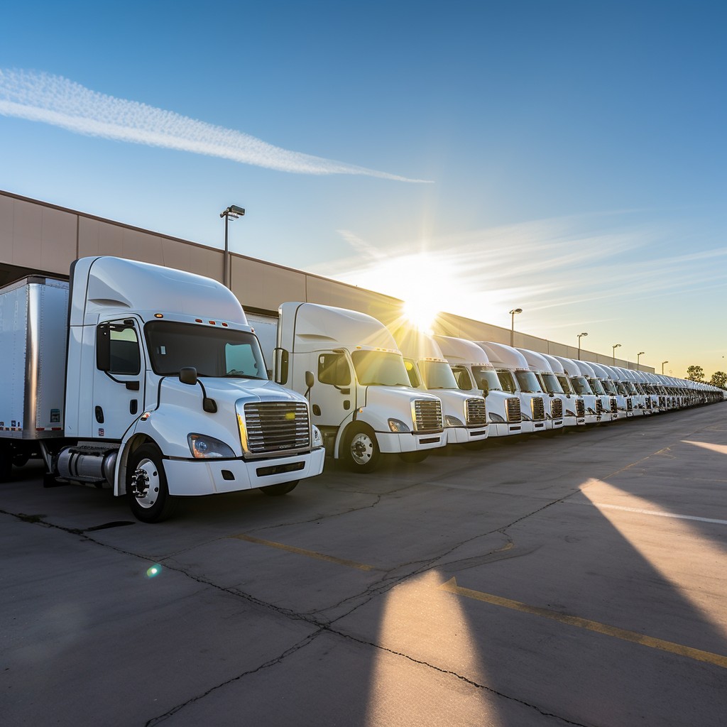 Stockcake truck fleet sunrise 1753120969
